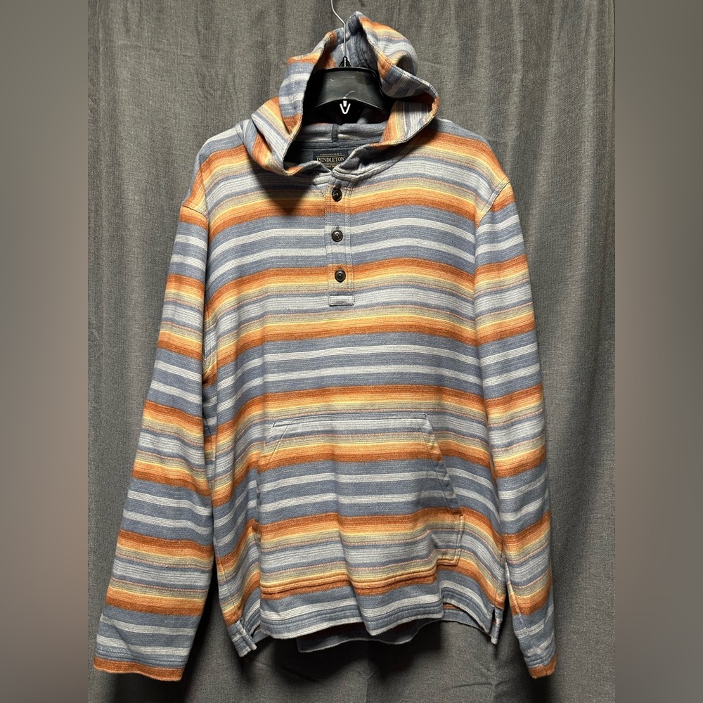 Pendleton Lrg Men's Serape Stripe Popover Hoodie
